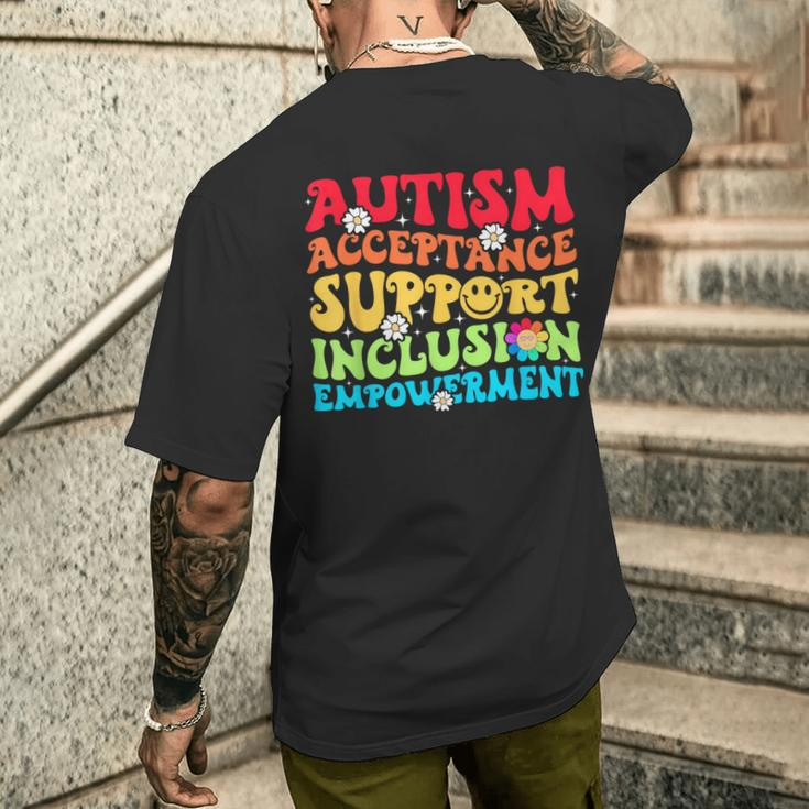Autism Awareness Acceptance Support Inclusion Empowerment Men's T-shirt Back Print Gifts for Him