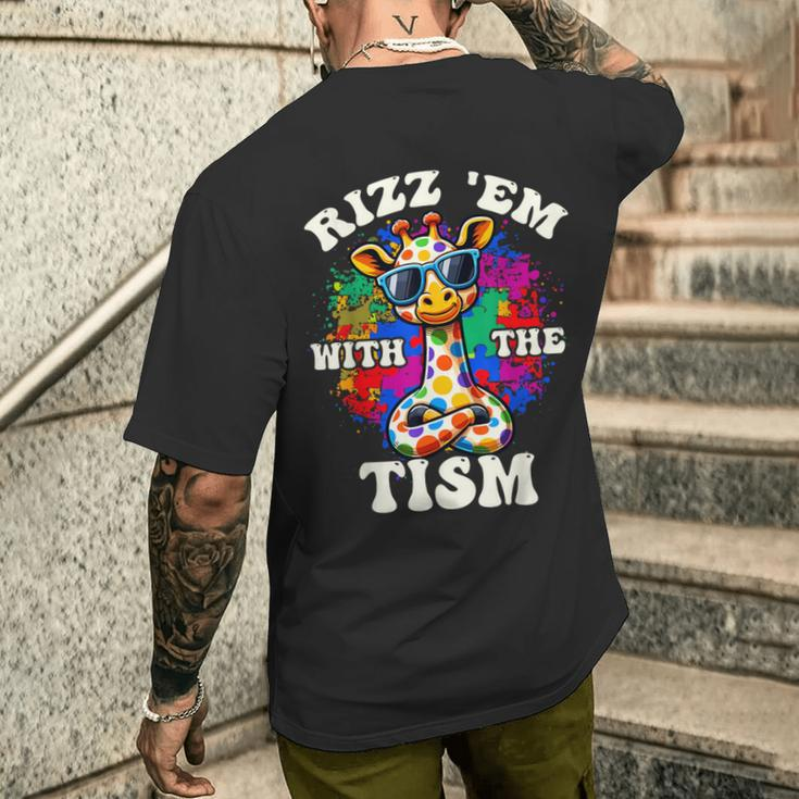 Autism Rizz Em With The Tism Meme Autistic Giraffe Men's T-shirt Back Print Gifts for Him