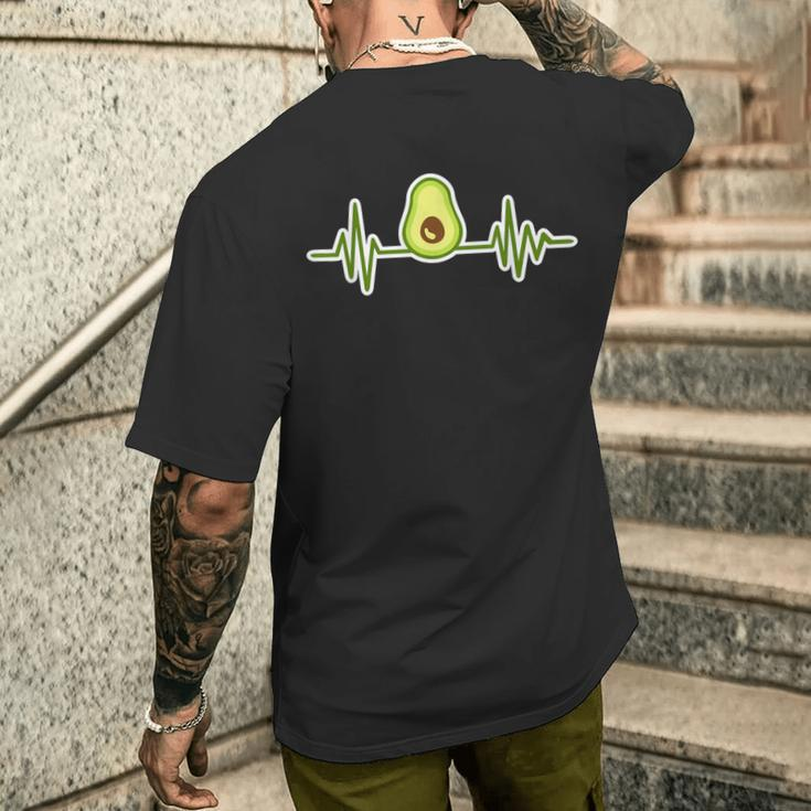 Avocado Heartbeat T-Shirt mit Rückendruck Geschenke für Ihn