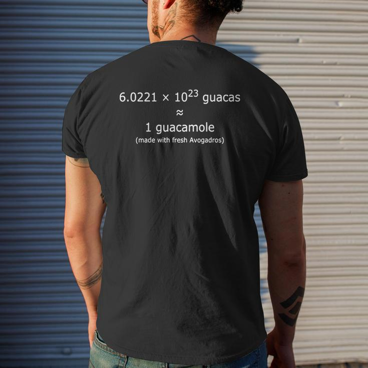 Avogadro's Number Guacamole T-Shirt For Chemists Scientists Mens Back Print T-shirt Gifts for Him