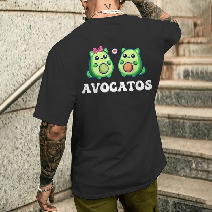 Avogato Avocado Paar Katze Kätzchenegan Avocatos T-Shirt mit Rückendruck Geschenke für Ihn