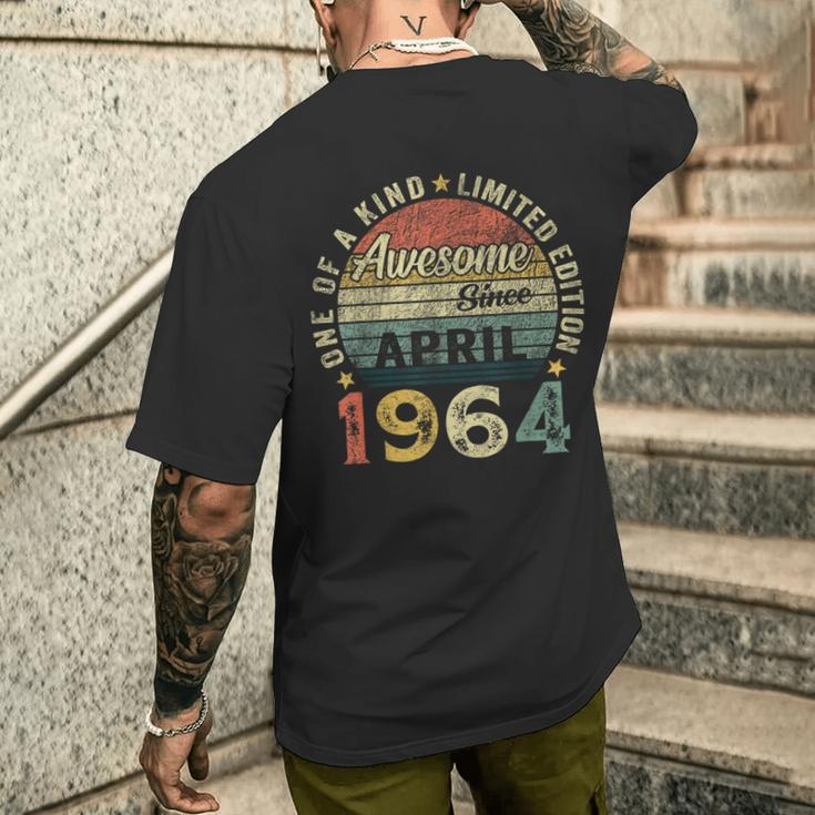 Awesome Since April 1964 Vintage 60Th Birthday Dad Men's T-shirt Back Print Gifts for Him