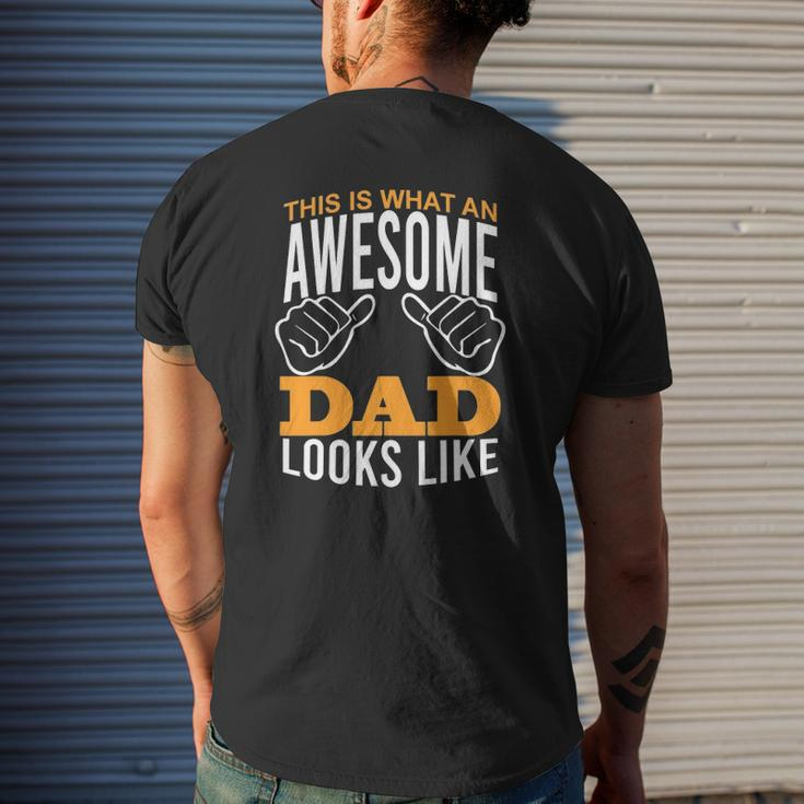 Awesome Best Dad Thumbs Up Proud Daddy Father's Day Mens Back Print T-shirt Gifts for Him
