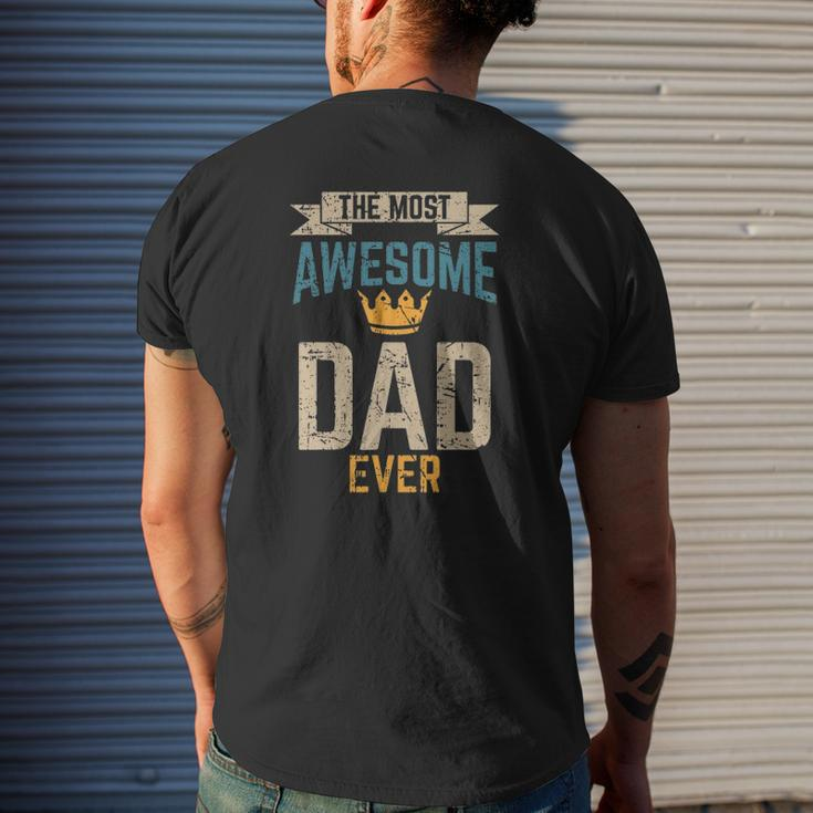 Awesome Dad Worlds Best Daddy Ever Tee Fathers Day Outfit Mens Back Print T-shirt Gifts for Him