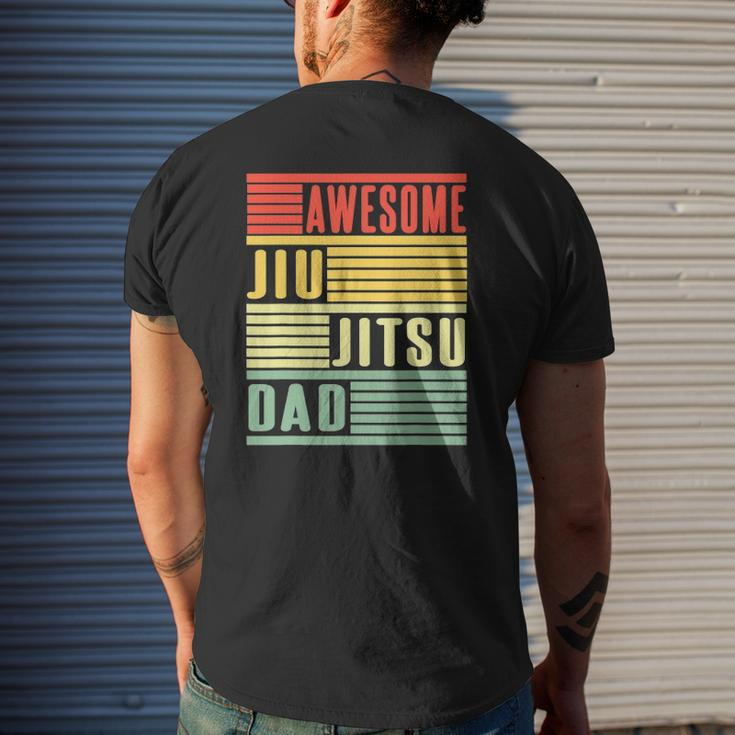 Awesome Jiu Jitsu Dad Mens Back Print T-shirt Gifts for Him