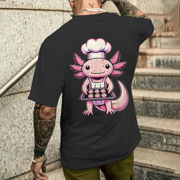 Axolotl Baking Cookies Chocolate Lover Cookie Baker Men's T-shirt Back Print Gifts for Him