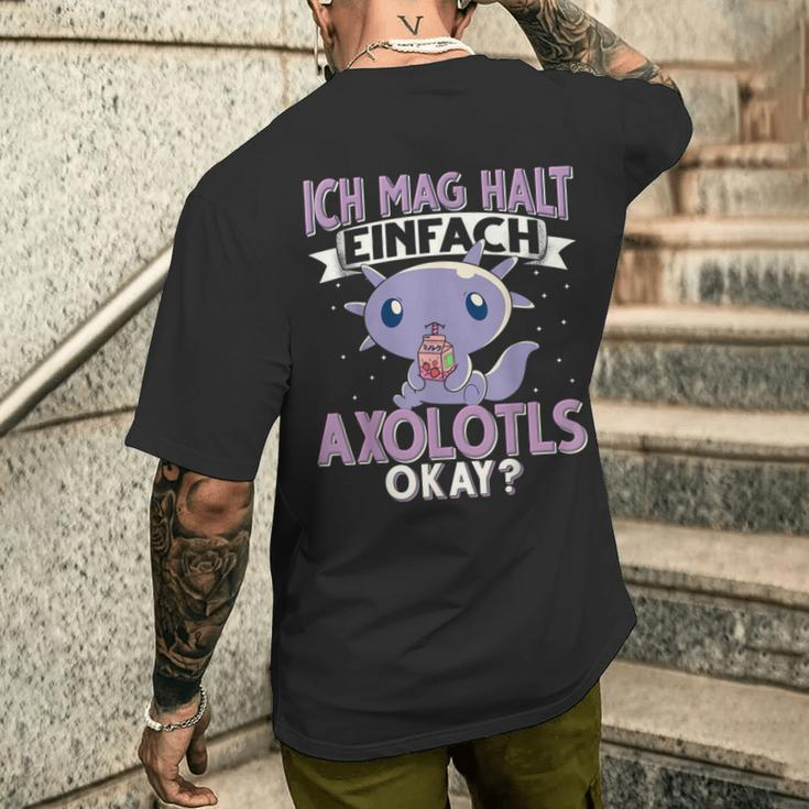 Axolotl Ich Mag Halt Einfach Axolotls S T-Shirt mit Rückendruck Geschenke für Ihn