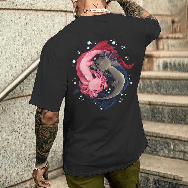 Axolotl Yin Yang Zen Mantra T-Shirt mit Rückendruck Geschenke für Ihn