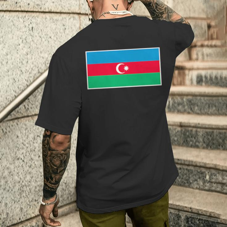 Azerbaijan Flag Vintage Azerbaijani Colors T-Shirt mit Rückendruck Geschenke für Ihn