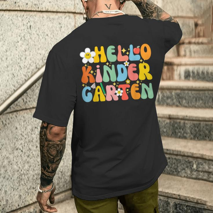 Back To School Hello Kindergarten Squad Teachers & Students Men's T-shirt Back Print Gifts for Him