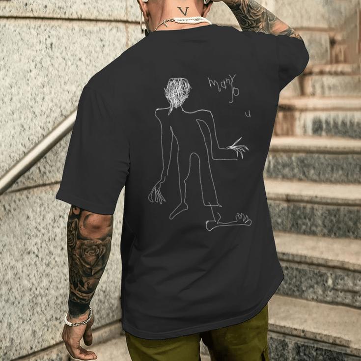 Backprint Figur Moderne Kunst Abstrakte Kunst T-Shirt mit Rückendruck Geschenke für Ihn