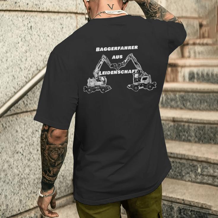 Baggerfahrer Aus Leidenschaft T-Shirt mit Rückendruck Geschenke für Ihn