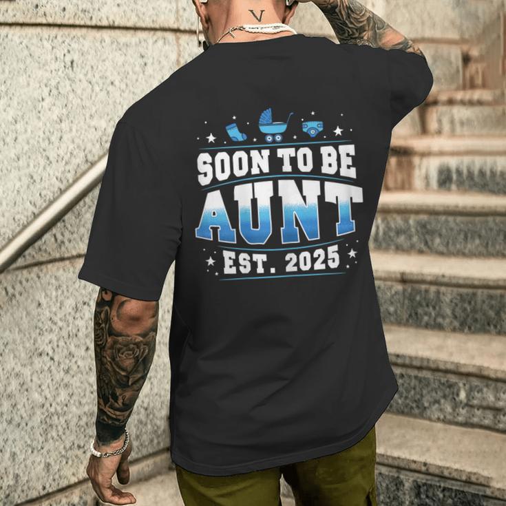 Bald Tante 2025 Neue Papa Schwangerschaft Enthüllen T-Shirt mit Rückendruck Geschenke für Ihn