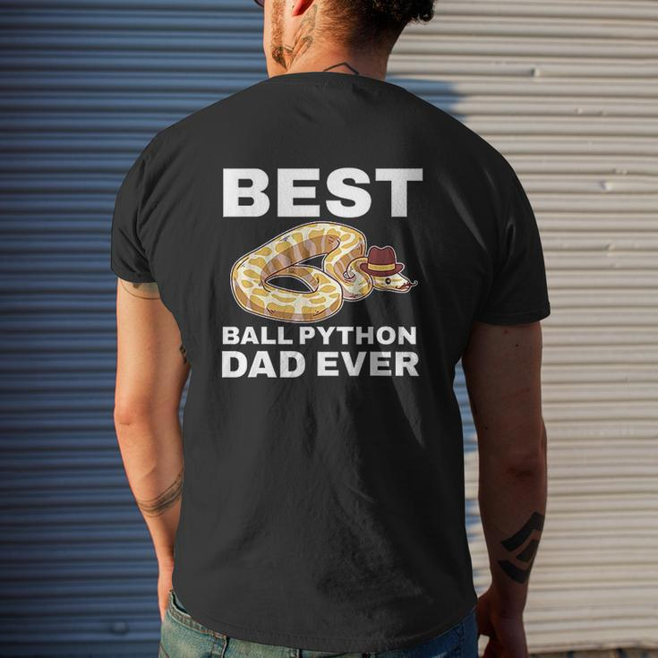 Ball Python Dad Beard Mustache Pet Snake Mens Back Print T-shirt Gifts for Him