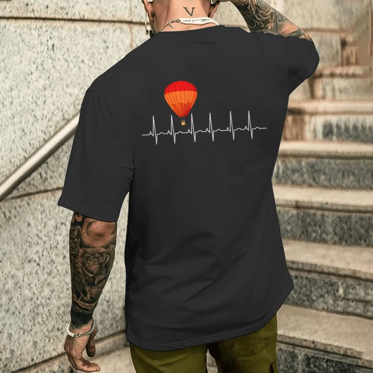 Balloon Driver Heartbeat Balloon Driver Heartbeat Ecg T-Shirt mit Rückendruck Geschenke für Ihn