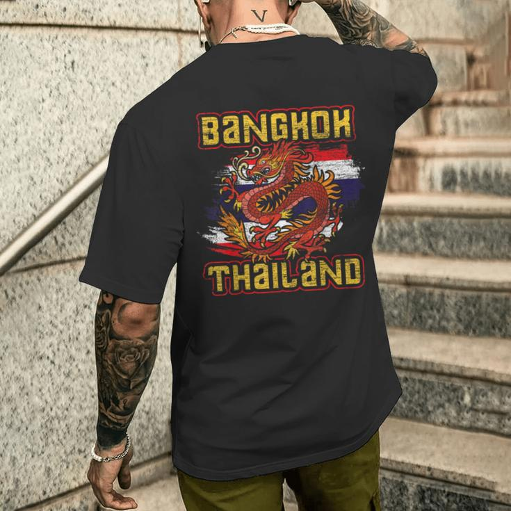 Bangkok Dragon Thai Food Thai Flag T-Shirt mit Rückendruck Geschenke für Ihn