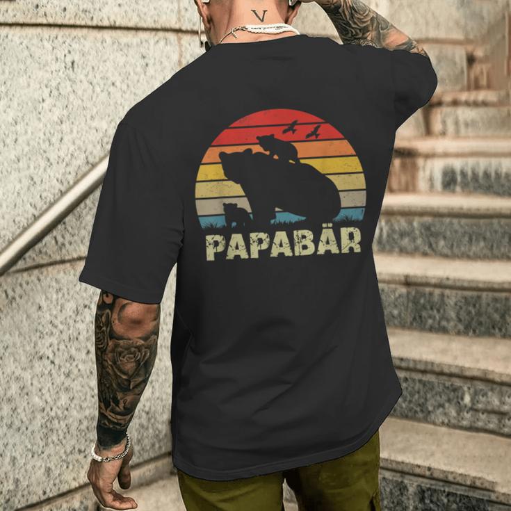 Bär Papaatertag Retro Papa Bär T-Shirt mit Rückendruck Geschenke für Ihn