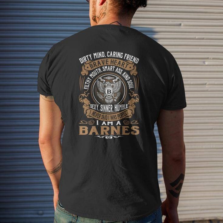 Barnes Last Name Surname Tshirt Mens Back Print T-shirt Gifts for Him