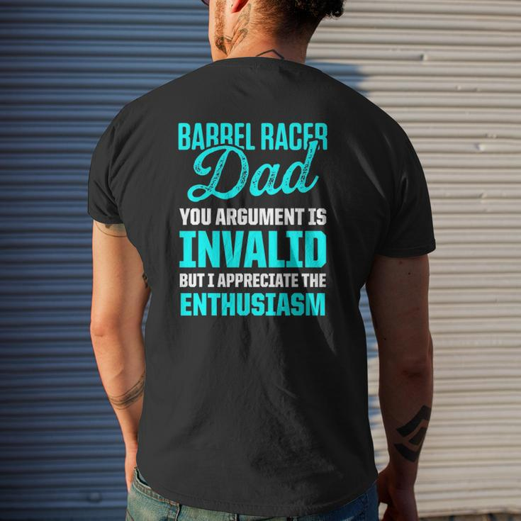 Barrel Racing Dad Horse Race Rodeo Racer Mens Back Print T-shirt Gifts for Him