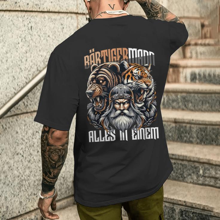 Bärtigermann Alles In Einem Wikinger T-Shirt mit Rückendruck Geschenke für Ihn