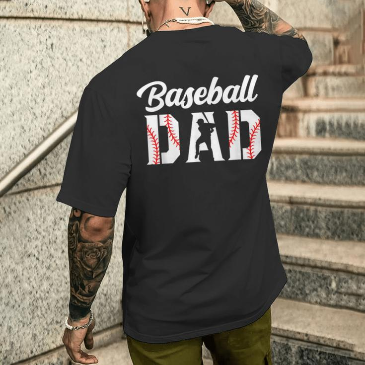 Baseball Dad Apparel Dad Baseball Men's T-shirt Back Print Gifts for Him