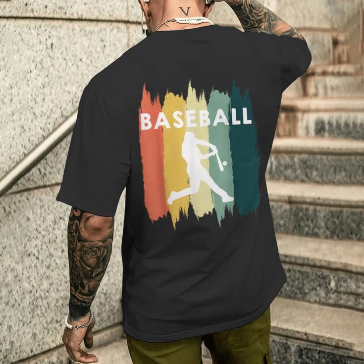 Baseball Sport Retro Baseball T-Shirt mit Rückendruck Geschenke für Ihn