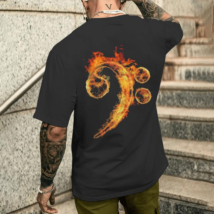 Bass Fire Guitar Men's T-shirt Back Print Gifts for Him