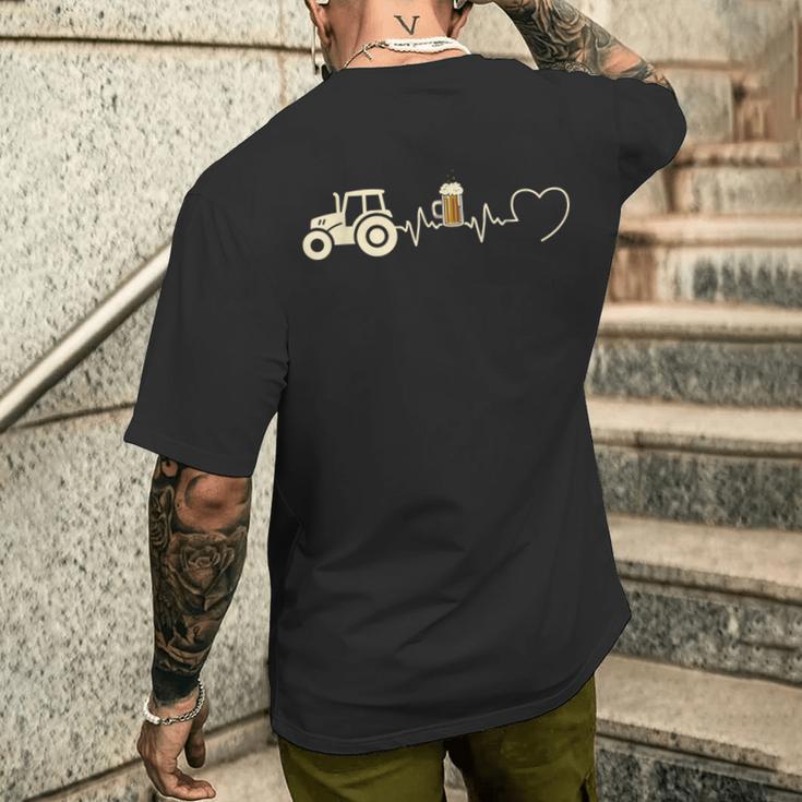 Débardeur Humour Agriculteur - Motif 'Battement Coeur Tracteur Bière' - Cadeau Drôle Pour Agriculteur