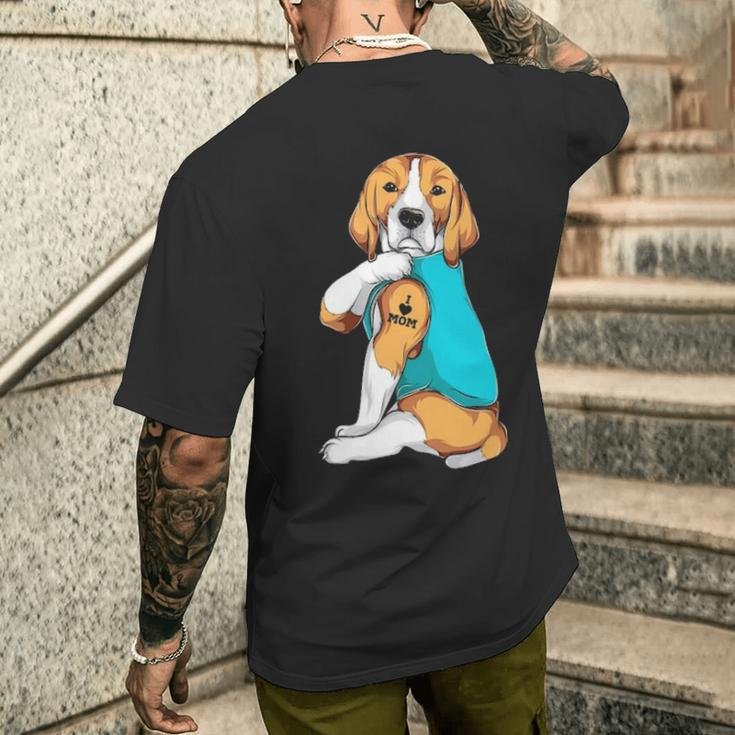 Beagle I Love Mom Apparel Dog Mom Womens Men's T-shirt Back Print Gifts for Him
