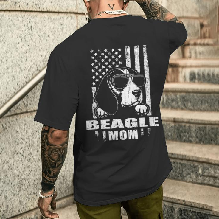 Beagle Mom Cool Vintage Retro Proud American Men's T-shirt Back Print Gifts for Him