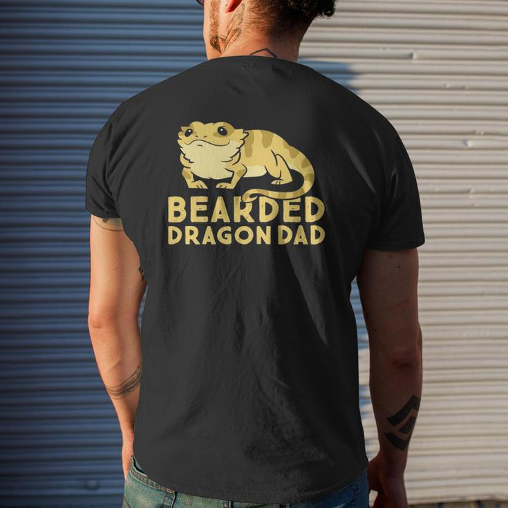 Bearded Dragon Dad Lizard Cute Bearded Dragon Mens Back Print T-shirt Gifts for Him