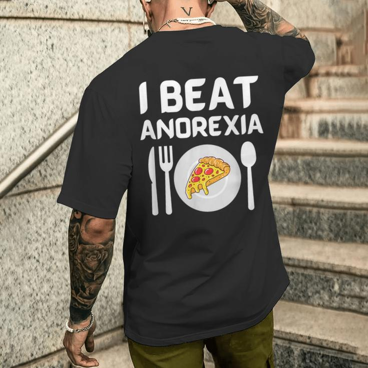 I Beat Survived Anorexia Awareness Men's T-shirt Back Print Gifts for Him
