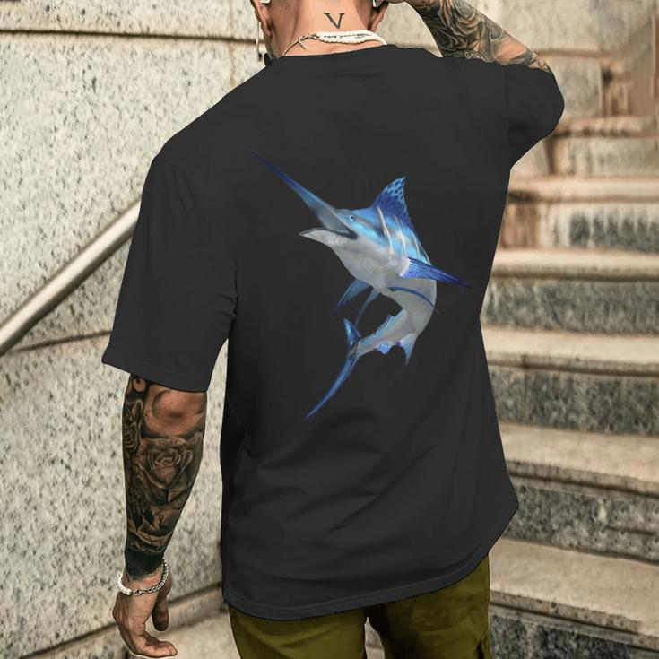 Beautiful Blue Marlin Fishing Short Sleeve Men's T-shirt Back