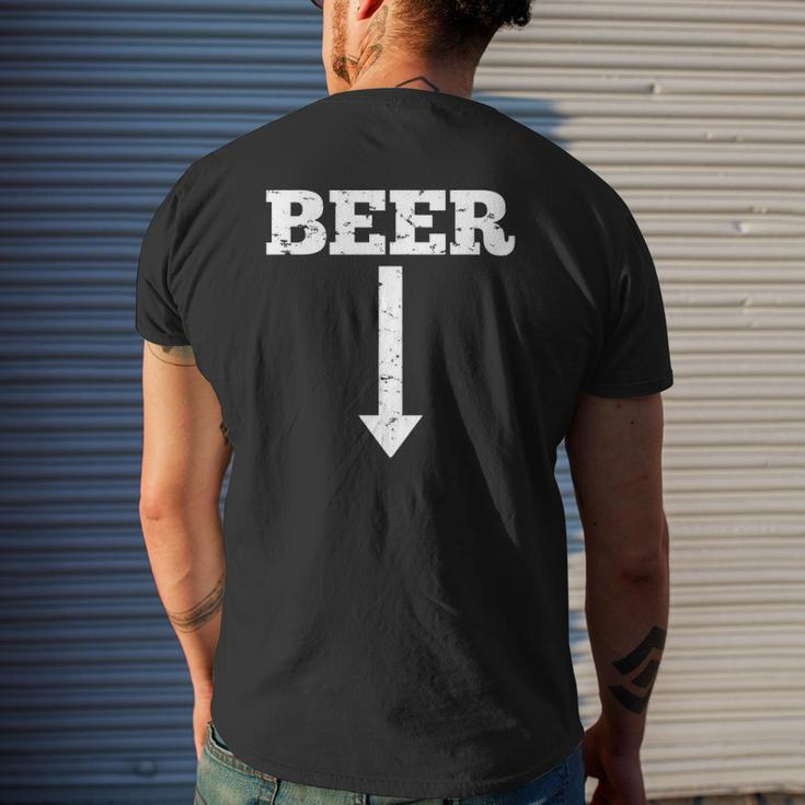 Beer Arrow Pregnant For Baby Announcement Dad To Be Mens Back Print T-shirt Gifts for Him