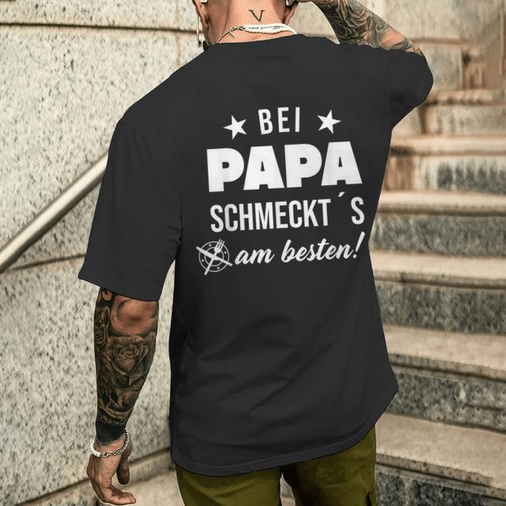 Bei Papa Schmeckts Best Chef Dad T-Shirt mit Rückendruck Geschenke für Ihn