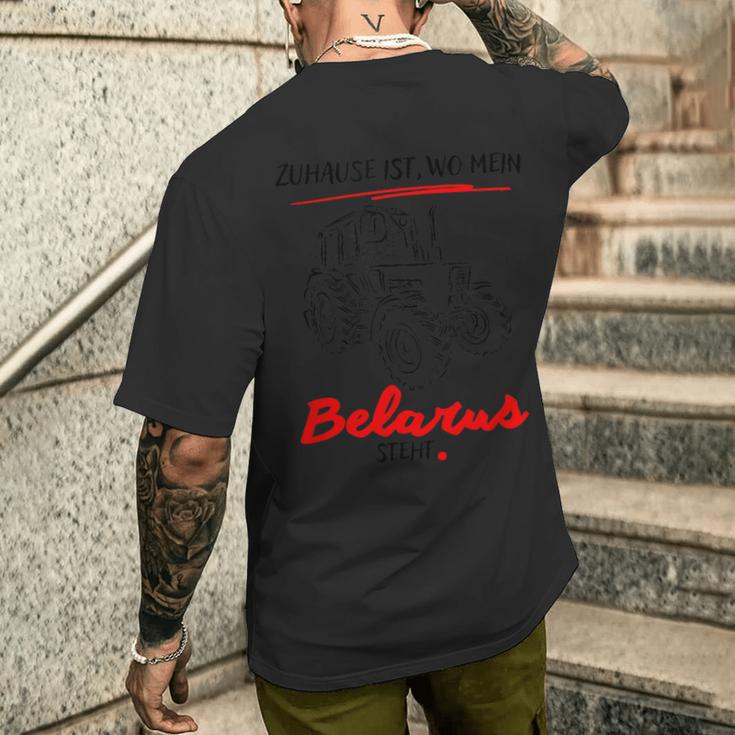 Belarus-Mts-Zuhause Ist Wo Mein Belarus Steht Gray T-Shirt mit Rückendruck Geschenke für Ihn