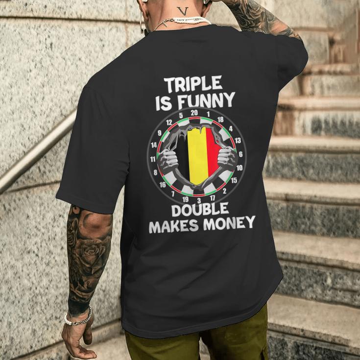 Belgien Flagge Darts Spieler Trikot Dart T-Shirt mit Rückendruck Geschenke für Ihn