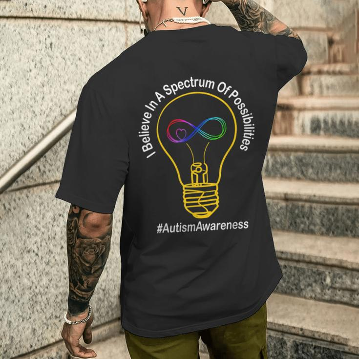 Believe In A Spectrum Of Possibilities Autism Awareness Men's T-shirt Back Print Gifts for Him