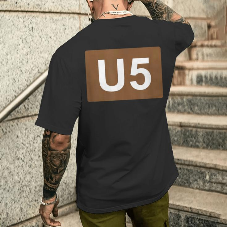 Berlin U-Bahn Line U5 Souvenir S T-Shirt mit Rückendruck Geschenke für Ihn