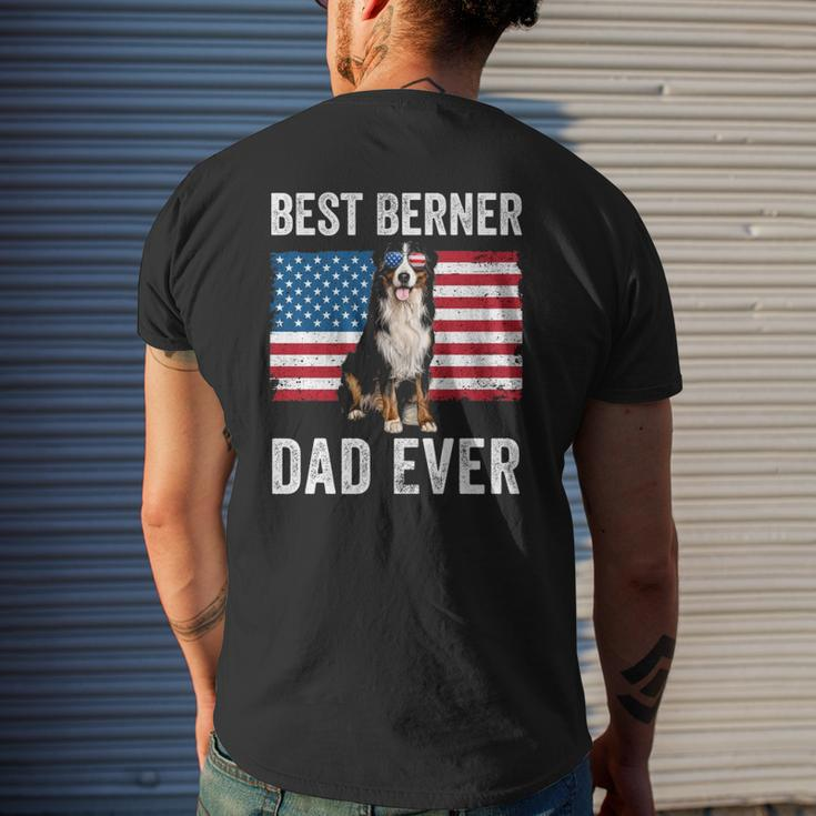 Berner Dad American Flag Dog Lover Owner Bernese Mountain Mens Back Print T-shirt Gifts for Him