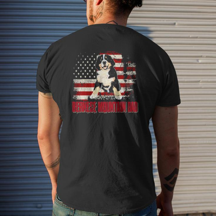 Bernese Mountain Dad American Flag 4Th Of July Dog Lovers Mens Back Print T-shirt Gifts for Him