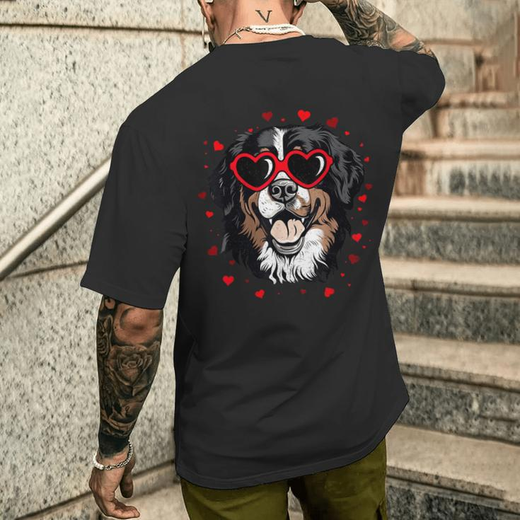 Bernese Mountain Valentine Heart Cute Dog Lovers Men's T-shirt Back Print Gifts for Him