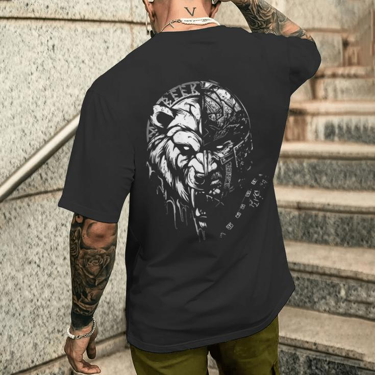 Berserker Warrior Odin Runes Nordic Mythology Viking T-Shirt mit Rückendruck Geschenke für Ihn