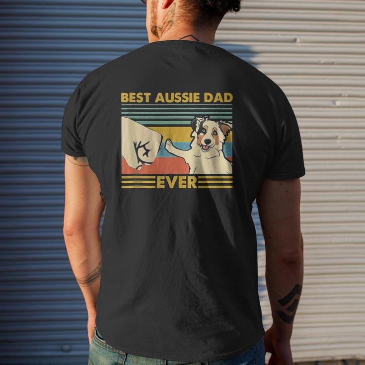 Best Aussie Dad Ever Retro Vintage Sunset Mens Back Print T-shirt Gifts for Him