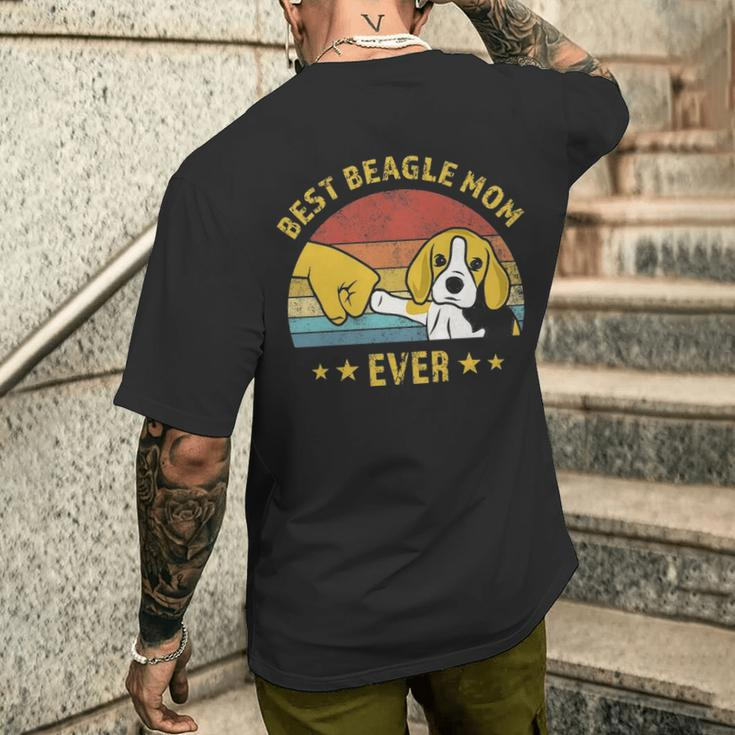 Best Beagle Mom Ever Retro Vintage Puppy Lover Men's T-shirt Back Print Gifts for Him