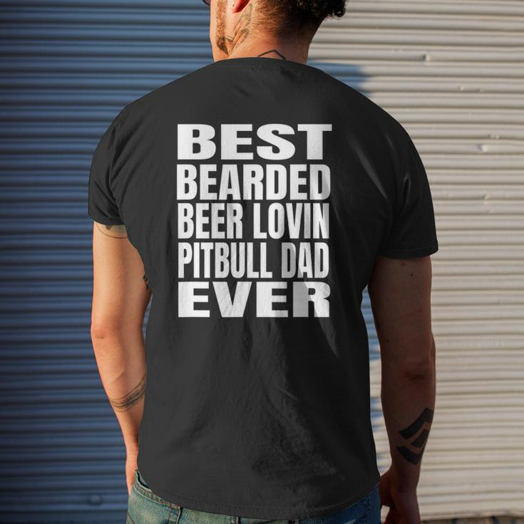 Best Bearded Beer Lovin Pitbull Dog Dad Ever Mens Back Print T-shirt Gifts for Him