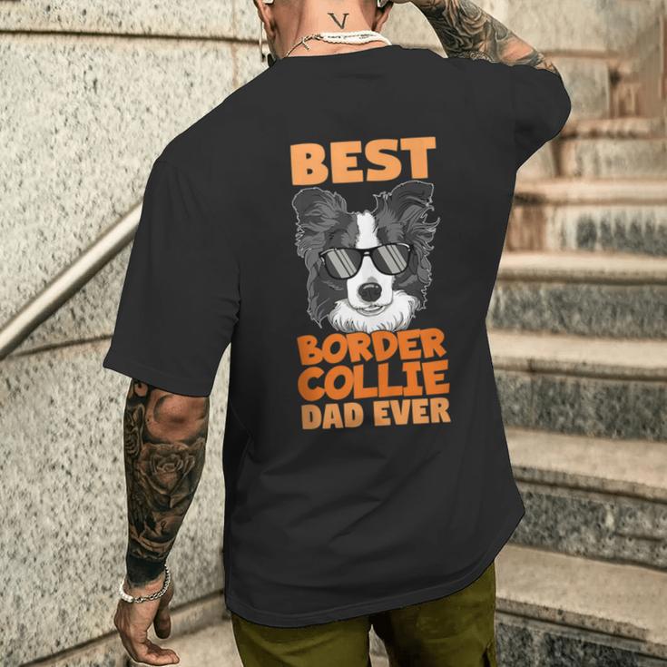 Best Border Collie Dad Ever Cooler Hunde Papaater Geschenk T-Shirt mit Rückendruck Geschenke für Ihn