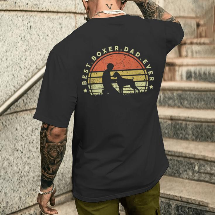 Best Boxer Dad Ever Dog Dad Boxer Love Retro T-Shirt mit Rückendruck Geschenke für Ihn