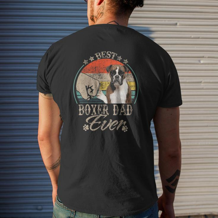 Best Boxer Dad Ever Vintage Fist Bump Dog Lovers Mens Back Print T-shirt Gifts for Him