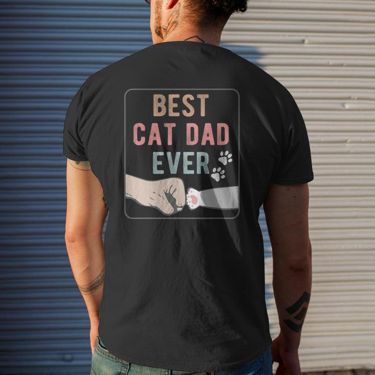 Best Cat Dad Ever Distressed Mens Back Print T-shirt Gifts for Him